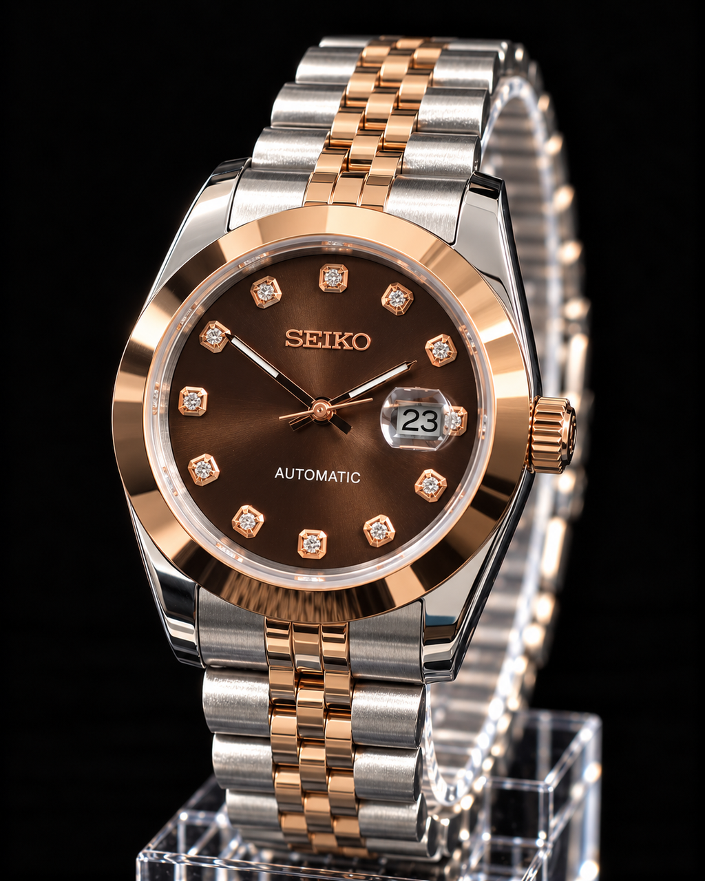 Oasis Date 31mm- Chocolate Rose Gold