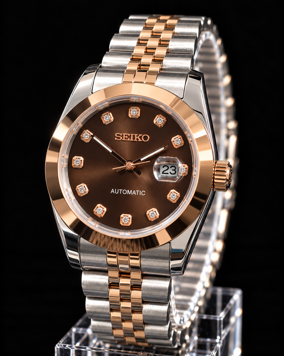 Oasis Date 31mm- Chocolate Rose Gold
